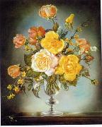 unknow artist Floral, beautiful classical still life of flowers.136 oil on canvas